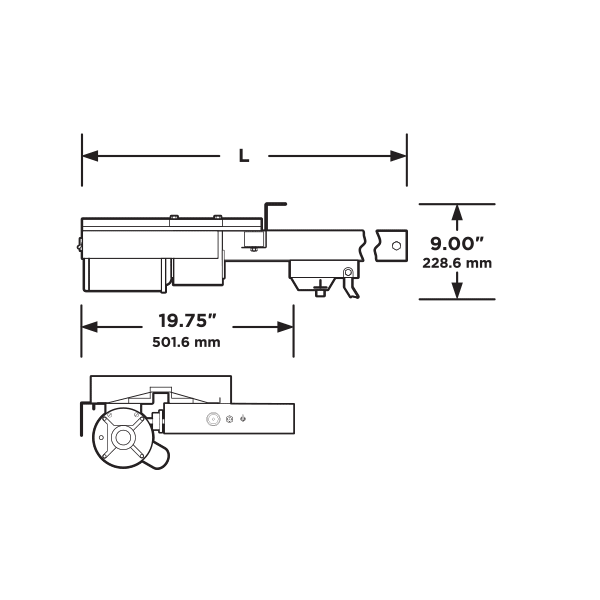DoorKing 1175 AC Overhead Door Operator No Cover Dimensions